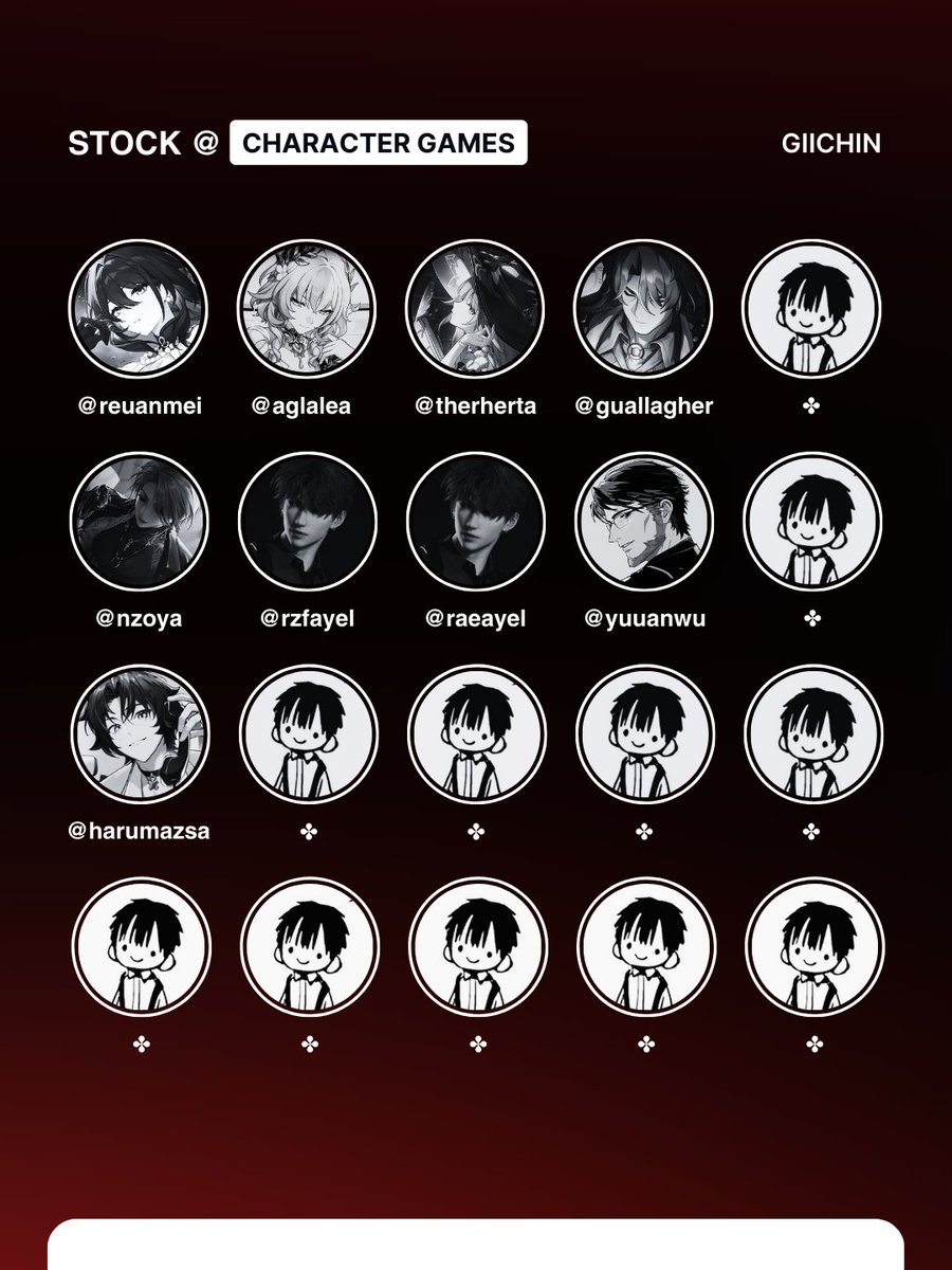 WTS USERNAME 070425

BO Aether Viator Kinich Kaveh Albedo Neuvi Neuvillette Nahida Freminet Mizuki Hutao Shenhe Raiden Ei il Capitano Damselette Pantalone Ruanmei Aglaea The Herta Gallagher Rafayel Yuan wu Noya Zoya Harumasa

! usn hoyo lads ptn wtb 2D genshin wuwa hsr #ZONAUANG