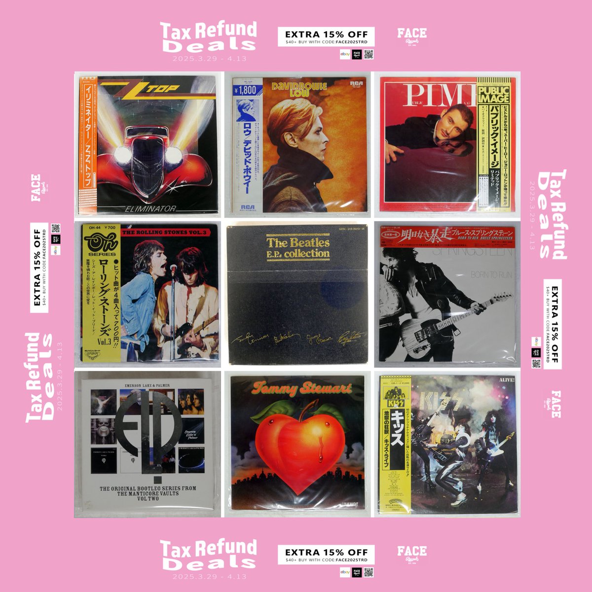 facerecordstyo's tweet image. Don't miss out on our 2025 SPRING SALE 🌸
Get an extra 15% off on selected items like BEATLES EP COLLECTION and more! Use code FACE2025TRD at checkout. Hurry, sale ends on 2025/04/13! 🎶🛍️

▼store page▼
x.gd/xpcjW

#SpringSale #DiscountDeal  #eBay  #facerecords