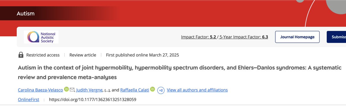This new systematic review investigated joint hypermobility in autistic individuals. The review which included 20 papers found that there was a significantly higher prevalence of hypermobility in this population.

loom.ly/1DzlSQU