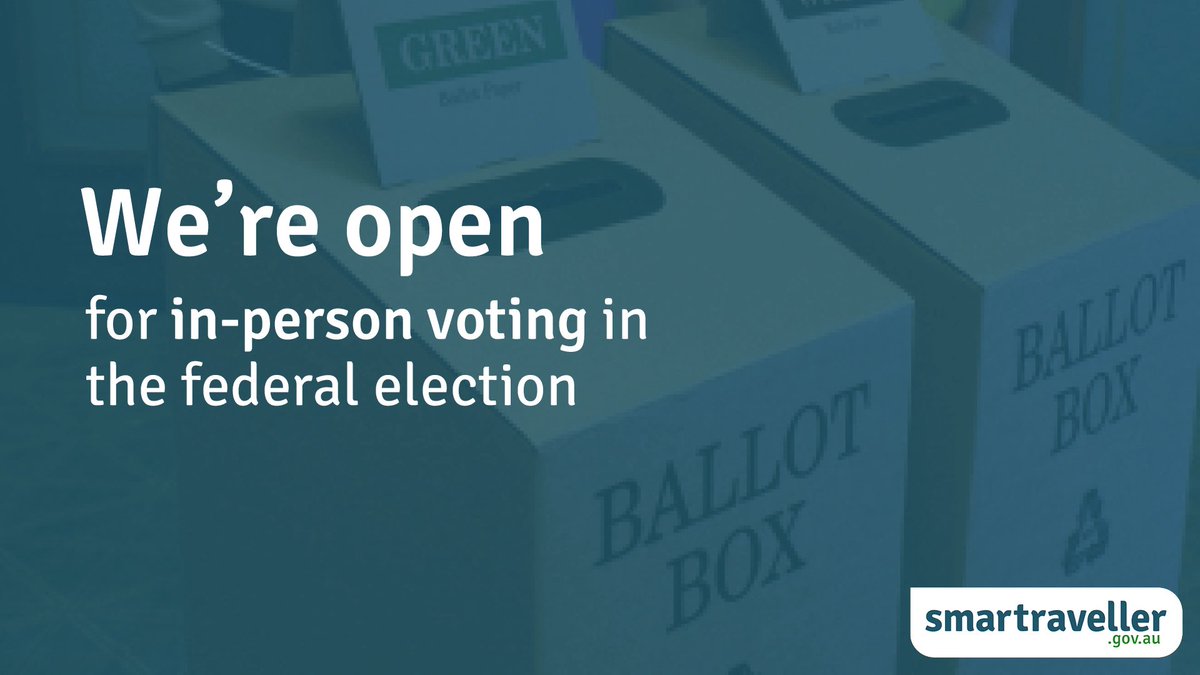 If you will be overseas for the 2025 federal election, you can still vote! We’ll have in-person voting at the Australian Embassy in Ulaanbaatar from 23 to 25 April and 28 April to 3 May. 

aec.gov.au/overseas 

Authorised by the Electoral Commissioner, Canberra
