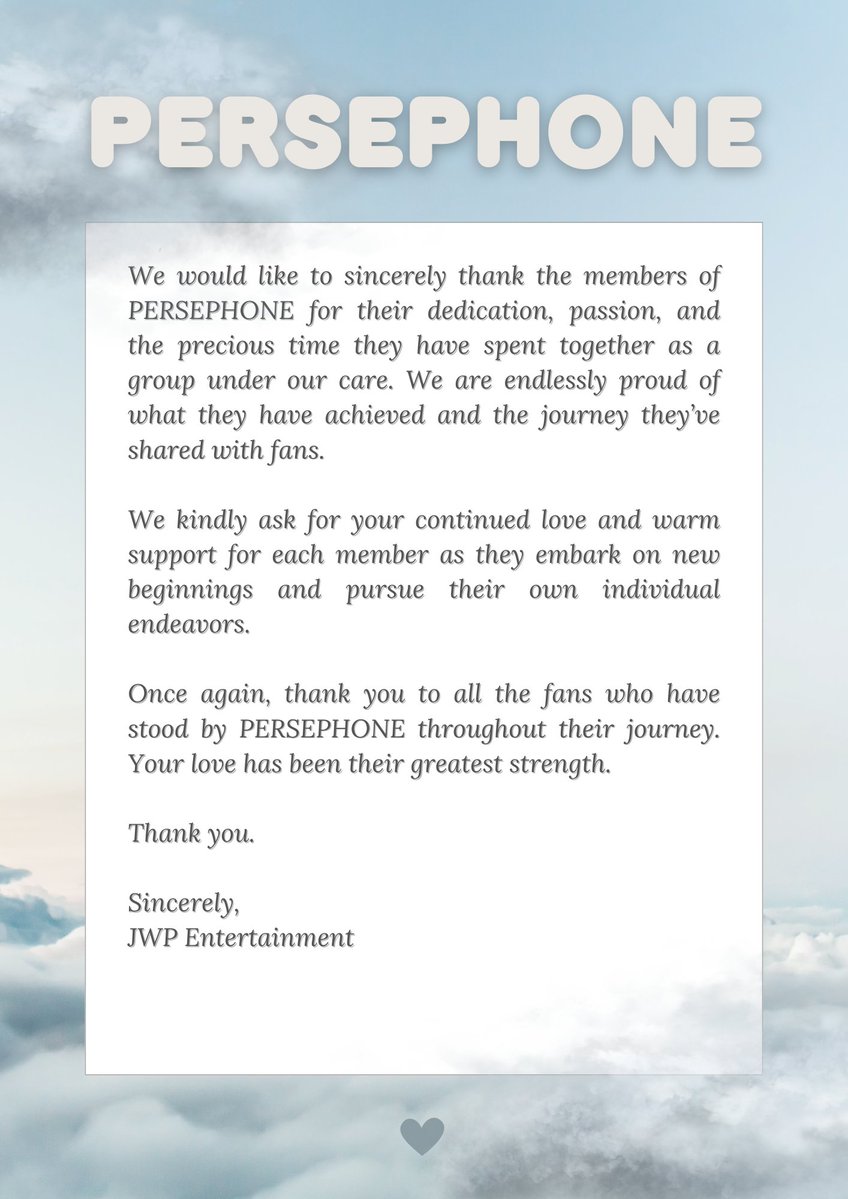 ㅤㅤ

[ 𝗢𝗙𝗙𝗜𝗖𝗜𝗔𝗟 𝗔𝗡𝗡𝗢𝗨𝗡𝗖𝗘𝗠𝗘𝗡𝗧 ]
𝖱𝖾𝗀𝖺𝗋𝖽𝗂𝗇𝗀 𝖳𝗁𝖾 𝖥𝗎𝗍𝗎𝗋𝖾 𝗈𝖿 𝖯𝖤𝖱𝖲𝖤𝖯𝖧𝖮𝖭𝖤

ㅤㅤ