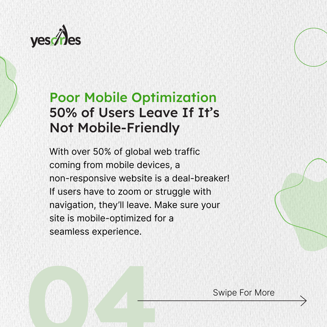 🚨 Stop Losing Customers to Website Mistakes 🚨

If your website isn’t converting, these common mistakes could be the culprit. Swipe through our carousel to discover website mistakes that hurt your conversions

#WebsiteMistakes #WebDesign #Conversions #BusinessGrowth #Marketing