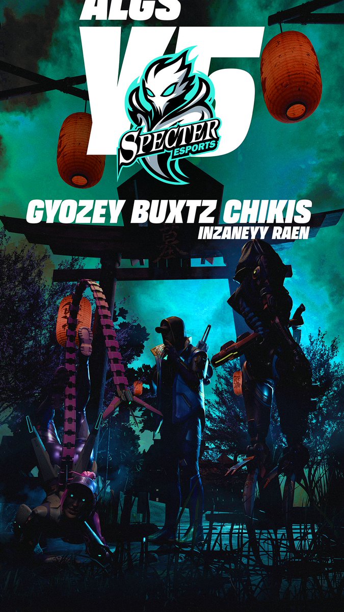 !!!! HUGE ANNOUNCEMENT !!!!

ITS OFFICIAL, YOU CAN NOW CHEER ON SPECTER ESPORTS IN THE PRO SCENE! WE HAVE JOINED THE #ALGS PRO LEAGUE!

Please help us welcome!

🇲🇽<a href="/Chik1s_/">SES Chik1s_</a> (🦧🧠)
🇲🇽<a href="/Gyozey/">SES Gyozey</a> (🦧🔫)
🇨🇴<a href="/Buxtz_/">SES Buxtz</a> (🦧⚓️)
🇺🇸<a href="/InZaneyyy/">SES InZaneyy</a> (Coach)
🇺🇸 <a href="/Storm_RAEN/">Raen</a> (Analyst)

#itsHauntingSZN