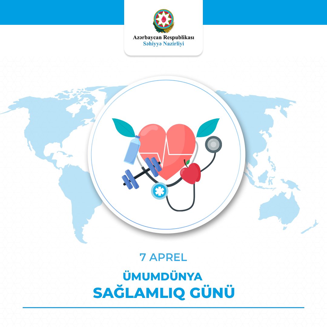 healthgovaz's tweet photo. 7 aprel - Ümumdünya Sağlamlıq Günü
Bu il, Ümumdünya Səhiyyə Təşkilatı 7 aprel - Ümumdünya Sağlamlıq Gününün “Həyata sağlam başlanğıc-sağlam gəl��cəyin açarıdır” devizini elan edərək ictimaiyyəti qadın sağlamlığının qorunmasına dəstək olmağa çağırıb.
#7Aprel #ÜmumdünyaSağlamlıqGünü https://t.co/GR6ZyDxVBH