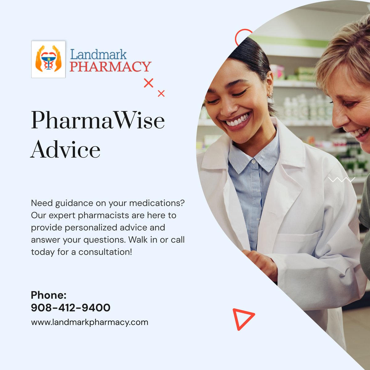 LandmarkPharm's tweet photo. Have medication concerns? Our pharmacists are ready to help! Call us to schedule a consultation.

#RetailPharmacy #NorthPlainfieldNJ #PharmacistAdvice https://t.co/wd940lrqFl
