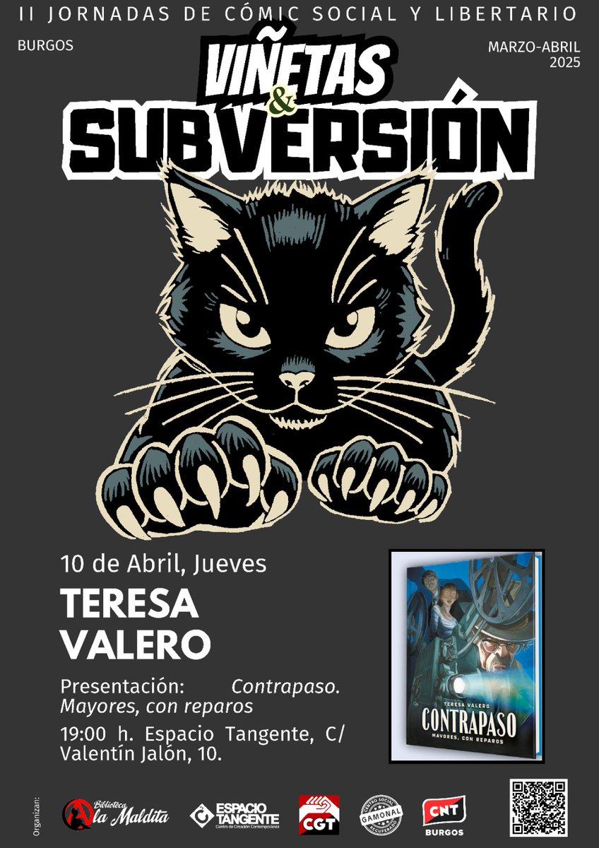 Diario de Vurgos (@diariodevurgos) on Twitter photo Presentación de "Contrapaso, Mayores con reparos" de Teresa Valero ese jueves 10 de abril en <a href="/EspacioTangente/">Espacio Tangente</a> como colofón de las II Jornadas de Cómic Social y Libertario de #Burgos: diariodevurgos.com/dvwps/presenta… Presentación de "Contrapaso, Mayores con reparos" de Teresa Valero ese jueves 10 de abril en <a href="/EspacioTangente/">Espacio Tangente</a> como colofón de las II Jornadas de Cómic Social y Libertario de #Burgos: diariodevurgos.com/dvwps/presenta…