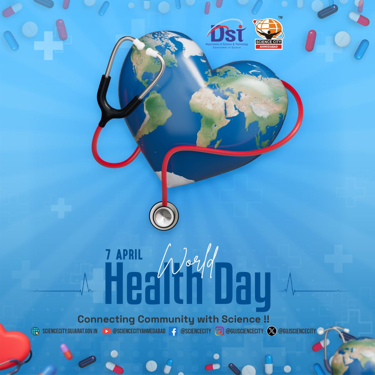 GujScienceCity's tweet image. On World Health Day, Science City highlights the power of science in shaping a healthier future. Stay curious, stay healthy! #WorldHealthDay #ScienceForGood #HealthAwareness #ChaloScienceCity @PMOIndia @indiadst @CMOGuj @dstgujarat @InfoGujarat @drvrajesh