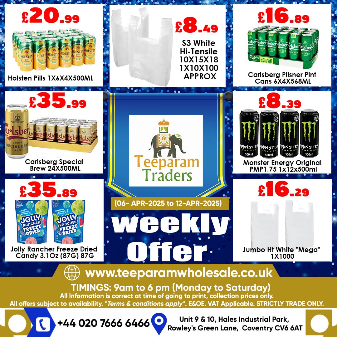 Teeparamtraders's tweet photo. 𝐃𝐞𝐚𝐫 𝐂𝐮𝐬𝐭𝐨𝐦𝐞𝐫𝐬     Buy the following products at discounted wholesale prices from Teeparam Traders . 
.
𝑪𝒂𝒍𝒍  𝑼𝒔  - +44 024 7666 6466     
𝑽𝒊𝒔𝒊𝒕 𝑼𝒔  -  https://t.co/DzyGkDCs58

#cocacola #clipper #redbull #monsterenergy #jollyrancher https://t.co/iFKxrvgpWa