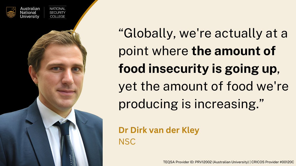 ANU National Security College (@nsc_anu) on Twitter photo 🎙️New podcast 📢
What are the biggest threats to food #security right now? How do global shocks affect #supplychains?
<a href="/dvanderkley/">Dirk van der Kley</a> and <a href="/AlisonRBentley/">Alison Bentley</a> join <a href="/DavidMAndrews/">David M. Andrews</a> to discuss the risks and how we can respond to them.
Listen👇
tinyurl.com/yzr96ts2 🎙️New podcast 📢
What are the biggest threats to food #security right now? How do global shocks affect #supplychains?
<a href="/dvanderkley/">Dirk van der Kley</a> and <a href="/AlisonRBentley/">Alison Bentley</a> join <a href="/DavidMAndrews/">David M. Andrews</a> to discuss the risks and how we can respond to them.
Listen👇
tinyurl.com/yzr96ts2