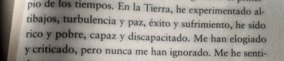 nancyortiz_'s tweet image. A Stephen Hawking le leí esto:
En la Tierra, he experimentado altibajos, turbulencias y paz, éxito y sufrimiento, he sido rico y pobre, capaz y discapacitado. Me han elogiado y criticado, pero nunca me han ignorado.