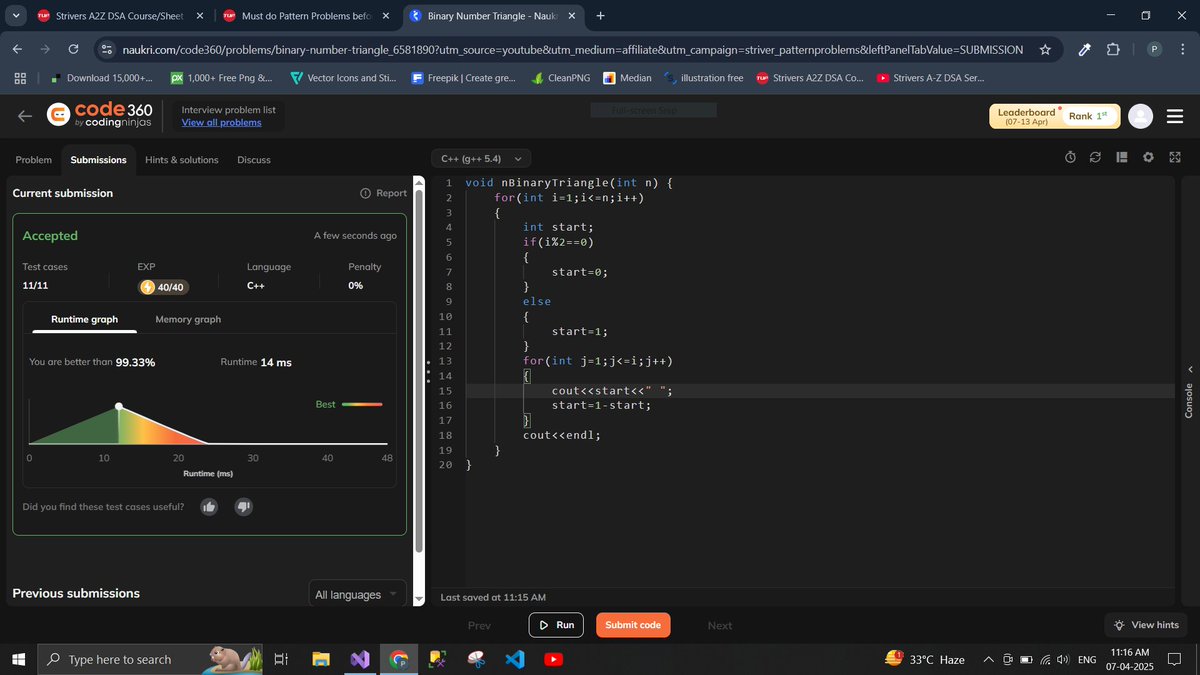 Pankaj_K_M_'s tweet image. Day 7/30 Days #CodingChallenge #codingNinja  DSA  Striver A2Z