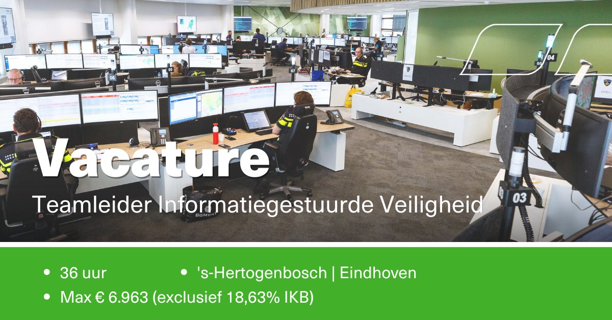 🚨 Vacature: Teamleider Informatiegestuurde Veiligheid (IGV)
 📍 ’s-Hertogenbosch / Eindhoven | ⏱ 36u p/w
 💼 €5.104 – €6.963 (schaal 12)
 👥 Leidinggeven + bouwen aan crisisinformatie
Solliciteer vóór 14 april 👉 obi41.nl/2p82tux7
 #vacature #meldkamer #VRBN #VRBZO