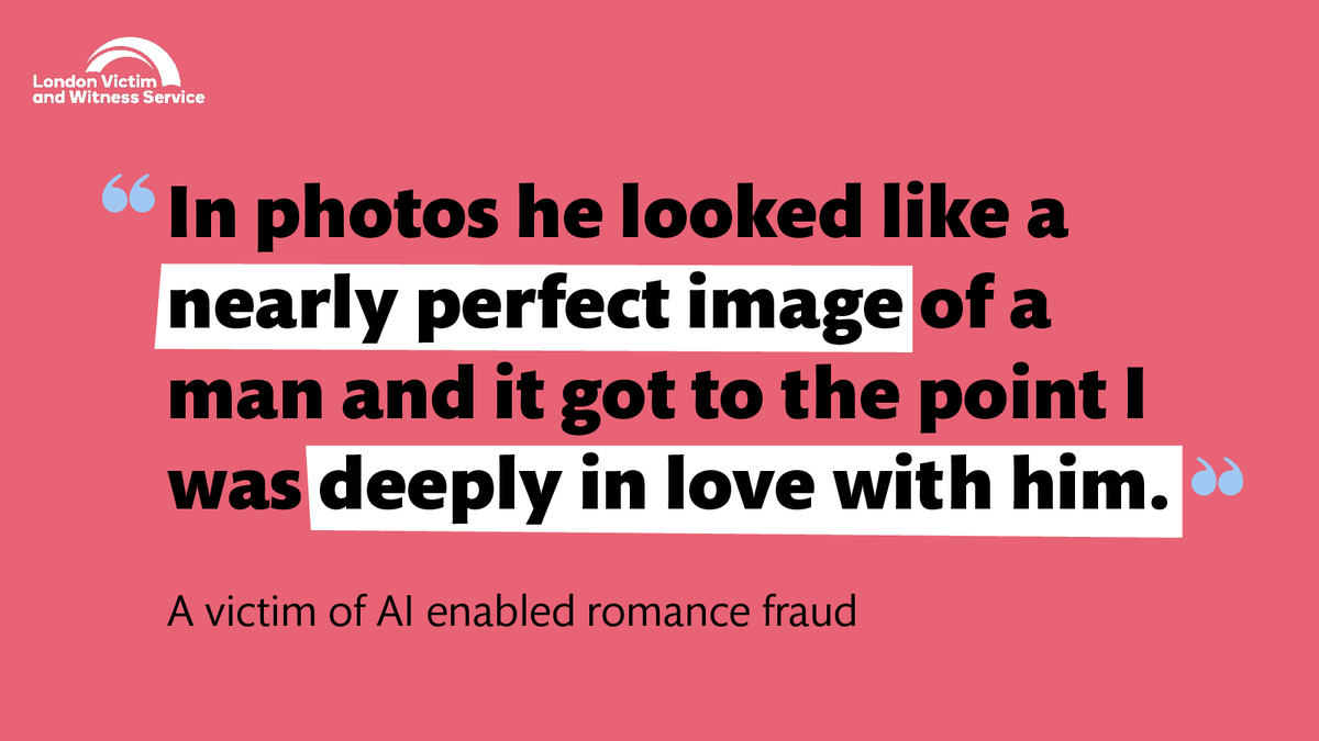 Not everyone is honest when looking for love. Romance fraudsters work very hard to gain your trust before asking for money.

If you think you’ve fallen victim to #RomanceFraud, report the incident to your bank and notify <a href="/actionfrauduk/">Action Fraud</a>.

📞0808 168 9291
💻 londonvws.org.uk