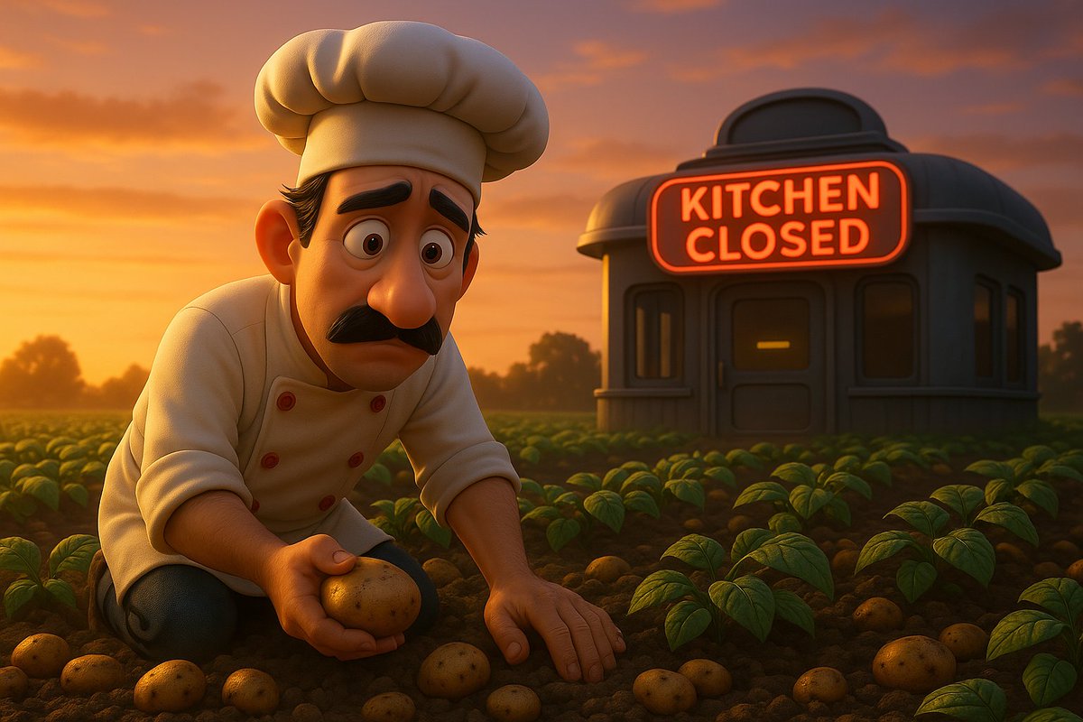Kitchen closed due to market conditions

Chef went to farm potatoes IRL

He’ll be back when $S looks edible again.