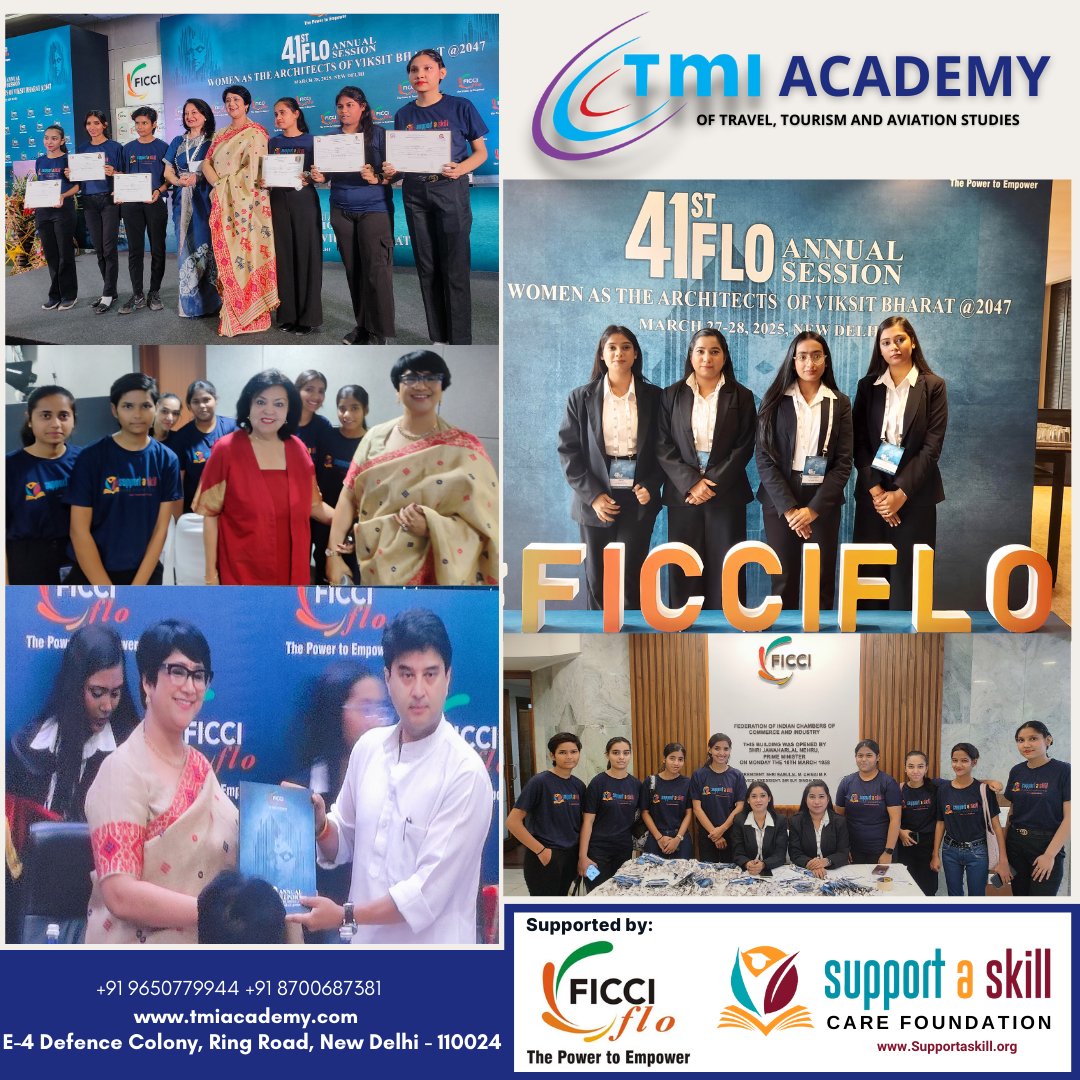 tmiacademy's tweet photo. TMI Academy trained 100 girl candidates for Support A Skill Care Foundation, with support from FICCI Ladies Organisation (FLO).
Certificates were awarded by FLO President Ms. Joyshree Das Verma at the 41st Annual Session, in presence of Hon’ble Minister Shri Jyotiraditya Scindia. https://t.co/J7GeOGzDNU