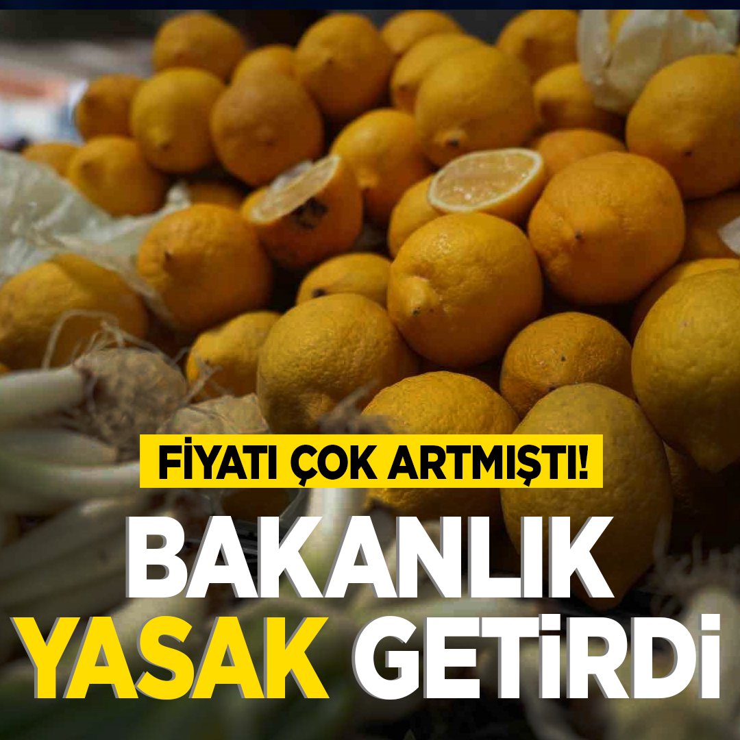 Ticaret Bakanlığı, 8 Nisan 2025 itibarıyla limon ihracatını geçici olarak durdurma kararı aldı. Don olayları ve artan fiyatlar nedeniyle alınan kararla iç piyasada dengelerin sağlanması hedefleniyor.

#pazartesi