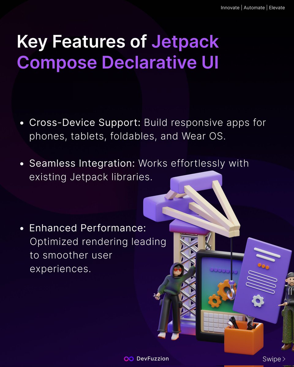 devfuzzion's tweet image. Jetpack Compose is changing Android UI in 2025.
faster builds, cleaner code, and smooth cross-device support. Less boilerplate, better performance, and future ready. Now's the time to adopt it.
#JetpackCompose #AndroidDev #MobileDevelopment #appdev
#softwaredeveloper #Software