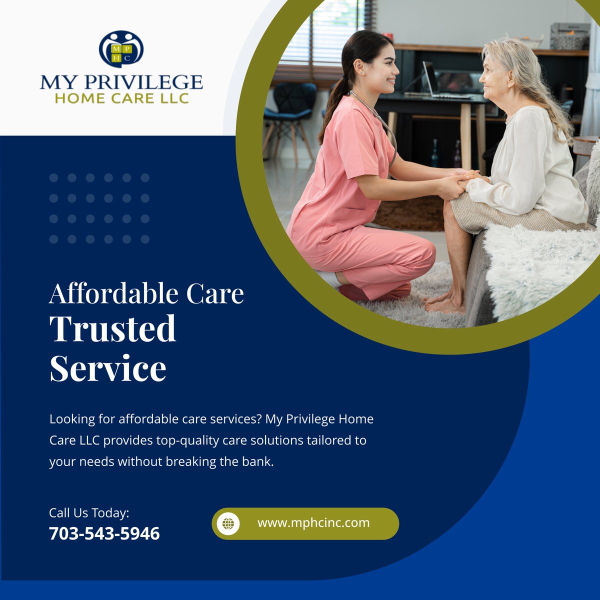 myprivilegehc's tweet image. Affordable care is just a phone call away. Trust My Privilege Home Care LLC for all your caregiving needs. Contact us to learn more.

#FairfaxVA #HomeCare #AffordableCare