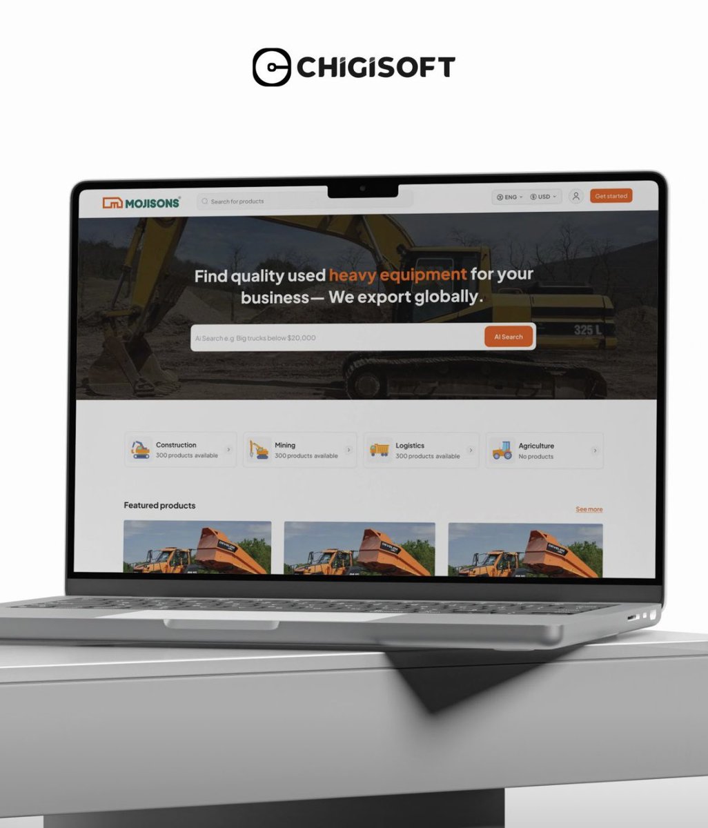 A marketplace app I designed recently went live 🚀🚀

Mojisons helps you buy &amp; sell quality heavy-duty equipment internationally

linkedin.com/posts/chigisof…

mojisons.com