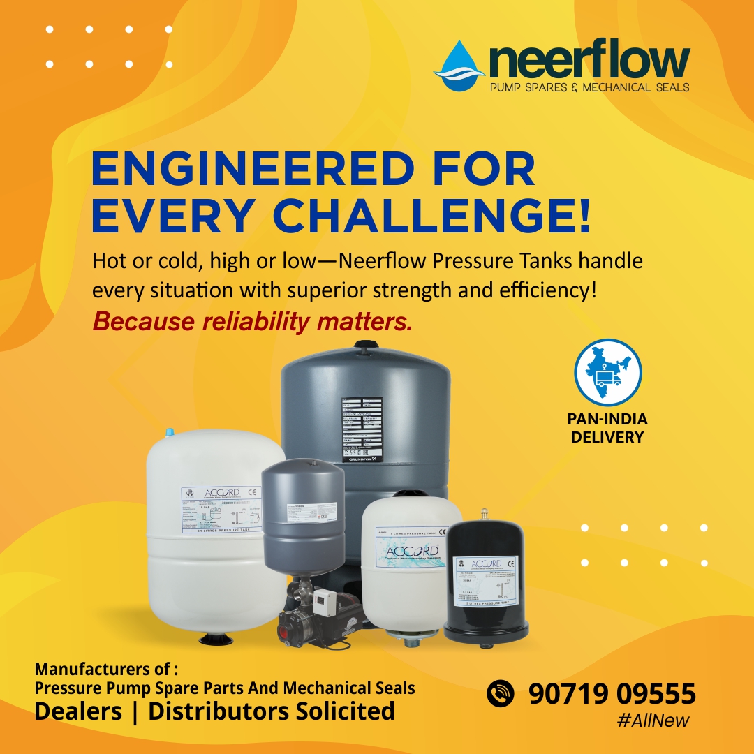 Neer_flow's tweet image. Hot or cold, high or low—Neerflow Pressure Tanks handle every situation with superior strength and efficiency!
Because reliability matters.
Visit us at:
🌐 neerflow.com

#pressuretank #highpressuretank #spareparts #spare #submersiblespareparts #pumpspareparts #neerflow