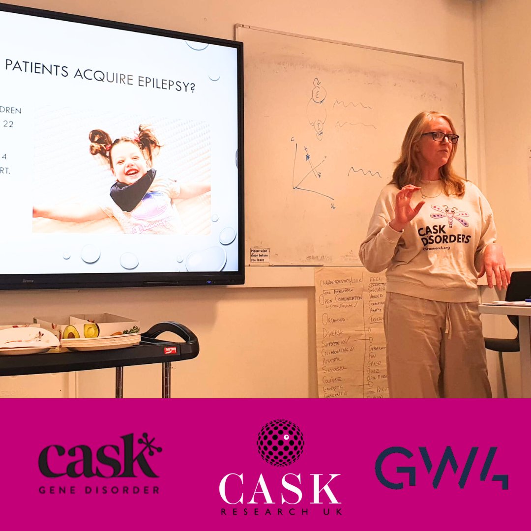 Founder of CASK Research, Laura Hattersley, attended the GW4 Epilepsy meeting on Thursday, at the University of Bristol. She presented on the latest understanding of CASK-associated epilepsy, whilst the wonderful MRes student, Anya, presented her findings in Drosophila.