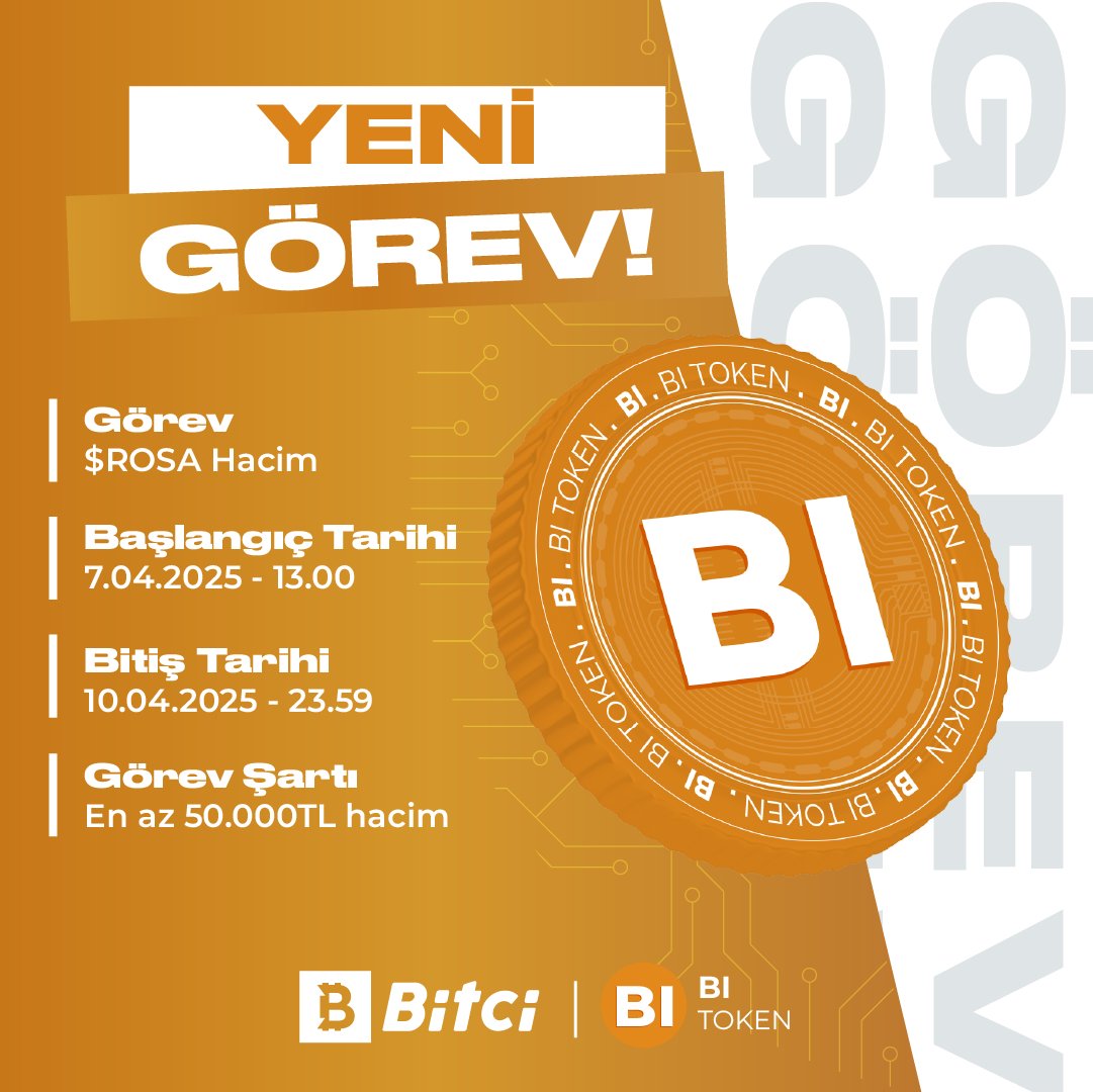 safebitcom's tweet photo. Bi Token İlk Görev Başlıyor! 🎯
Bi Token görevlerinin ilkiyle sahnedeyiz! 🎬
ROSA/TRY paritesinde işlem yapan herkese BI Token ödülü geliyor!
📅 Etkinlik Tarihleri:
7 Nisan Pazartesi – 11 Nisan Cuma (5 gün boyunca)
💸 Görev:
Bu tarih aralığında, ROSA/TRY paritesinde en az 50.000 TL işlem hacmi oluştur (AL – SAT fark etmez), BI Token kazan!
📈 Ne Kadar Hacim, O Kadar Kazanç:
* Minimum 50.000 TL hacim, ödül alabilmek için eşik.
* Ancak hacim ne kadar yüksek olursa, alacağın BI miktarı da o kadar artar.
* Havuz sabit, ödüller işlem hacmine göre orantılı dağıtılacak.
🎁 Ödül Havuzu:
Bi Token görevleri için toplam 45 milyon BI ayrıldı.
Bu etkinliğe özel olarak, bu miktarın %30’u, yani 13.500.000 BI, ödül olarak dağıtılacak.
Yani, erken katılan ve yüksek hacim yapan kullanıcılar avantajlı çıkacak!
📌 Kurallar:
* Sadece ROSA/TRY paritesi geçerlidir.
* Minimum 50.000 TL işlem hacmi gereklidir.
* AL-SAT fark etmeksizin, toplam hacim dikkate alınır.
* BI ödülleri Mayıs’ın ilk haftasında dağıtılır.
🔍 Neden Katılmalısın?
Bu, Bi Token görev sisteminin ilk adımı!
En baştan yer alan kullanıcılar daha fazla kazanır.
Ayrıca bu görevde ayrılan havuz miktarı çok yüksek!
⚠️ Not:
Yüksek hacim yapan daha çok BI kazanır.
Bu fırsatı kaçırma, kazanmak için erkenden dahil ol!
Detaylar: https://t.co/tNDH6YcCw5
#BiToken $BI