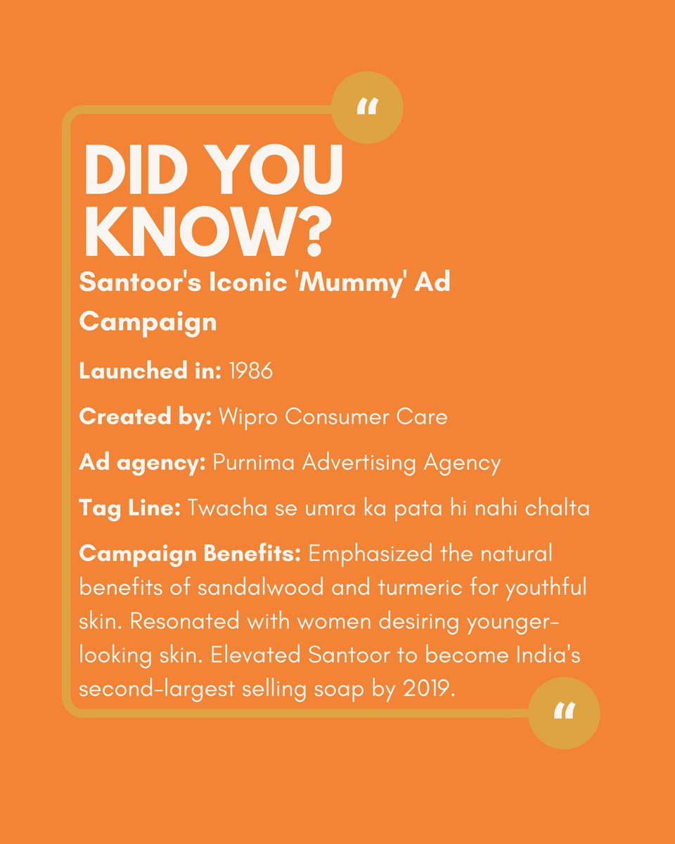 StringMediaByte's tweet photo. Santoor’s 1986 ‘Mummy’ ad = Marketing brilliance!
Youthful skin + emotional storytelling + timeless tagline = a brand legacy.
“Twacha se umra ka pata hi nahi chalta” still hits!
#Santoor #AdThrowback #MarketingCaseStudy #StringMediaByte https://t.co/vb8Y4hojGh