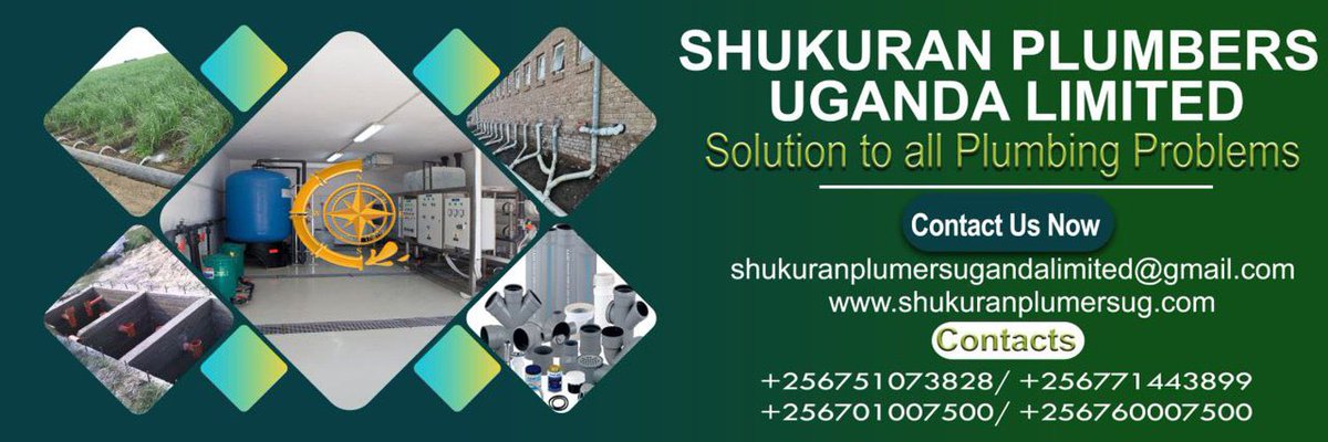 shukuranplumber's tweet photo. Looking for reliable plumbing solutions?
Look no further than Shukuran Plumbers Uganda Limited – your trusted partner for all plumbing needs! From installations to maintenance, we’ve got you covered with top-notch services and expertise.

Website: https://t.co/mTfF0mSPQe https://t.co/3ciIBIdIJD