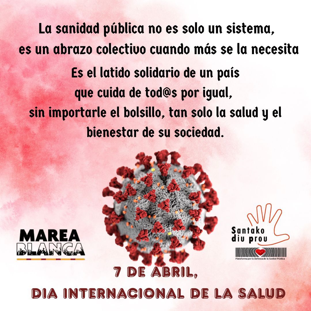 Hablar de salud es defender una #SanidadPública fuerte , dotarla de recursos y herramientas para una mejor eficiencia y cuidar de las personas que día a día hace un esfuerzo enorme dentro de ella para que todo esto sea posible. #7abril2025
#DíaInternacionalDeLaSalud