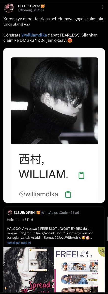 西村, WILLIAM. tweet media