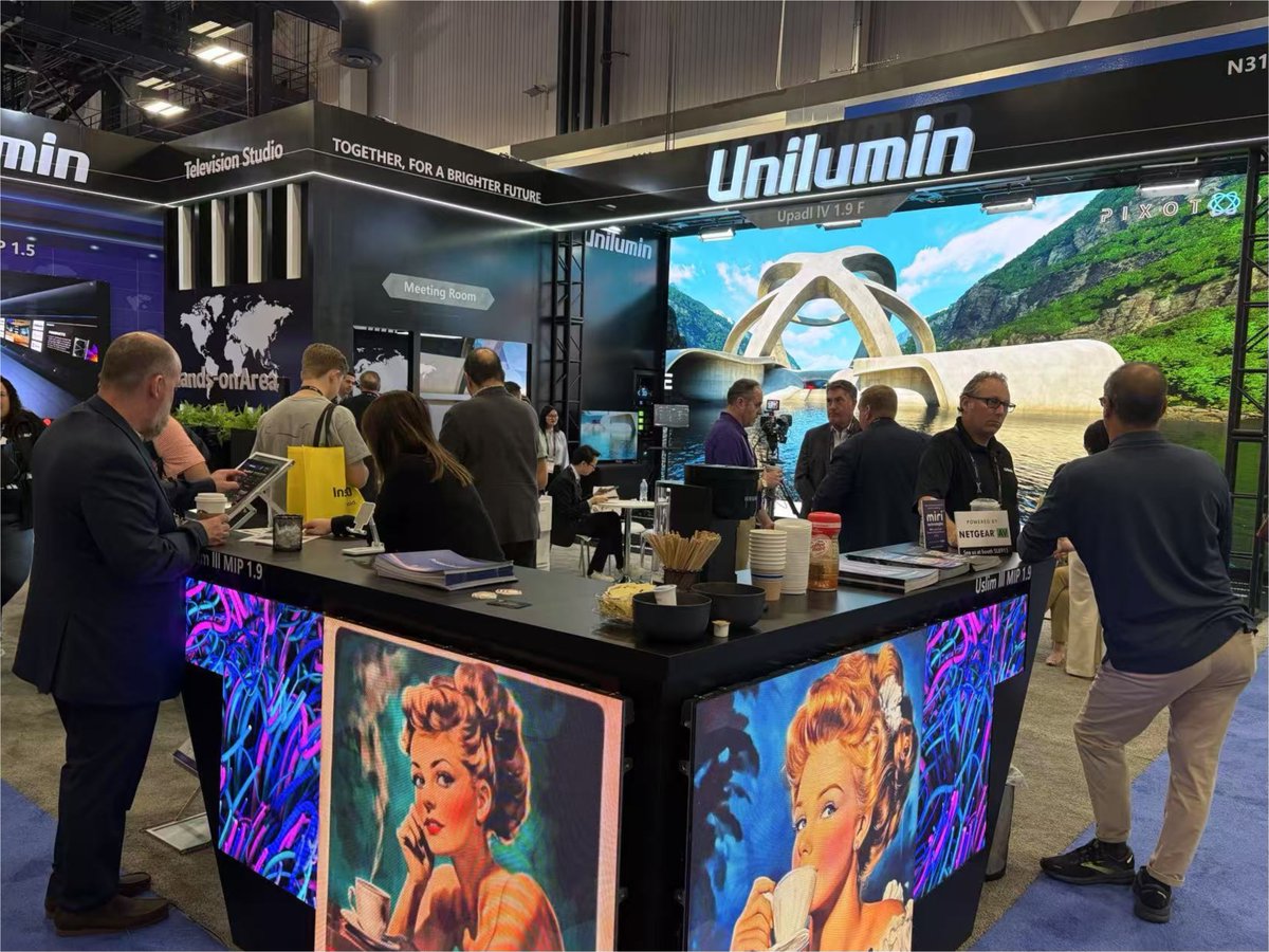 UniluminDisplay's tweet image. What an amazing first day at #NABShow! Our booth was buzzing as visitors got hands-on with our cutting-edge #LEDdisplays &amp;amp; solutions and immersed in the inspiring connection. The energy was electric! 

More excitement ahead at Booth 𝐍𝟑𝟏𝟑𝟗 in the next 2 days. Keep following!
