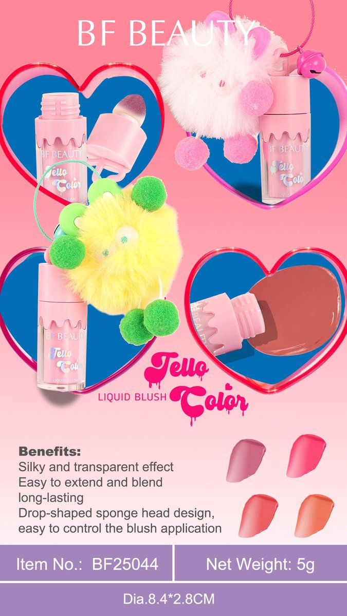 BFBeautyCN's tweet image. ✨ Blush Like a Cloud ☁️
Meet our Jello Color Featherlight Liquid Blush 💗 — silky, buildable, and long-lasting! 
With a drop-shaped sponge tip for effortless, flawless application.🎯
📞 WAS: 189 6605 3509
🌟 Welcome custom orders!
#LiquidBlush #MakeupFactory #CrueltyFree #GMPC