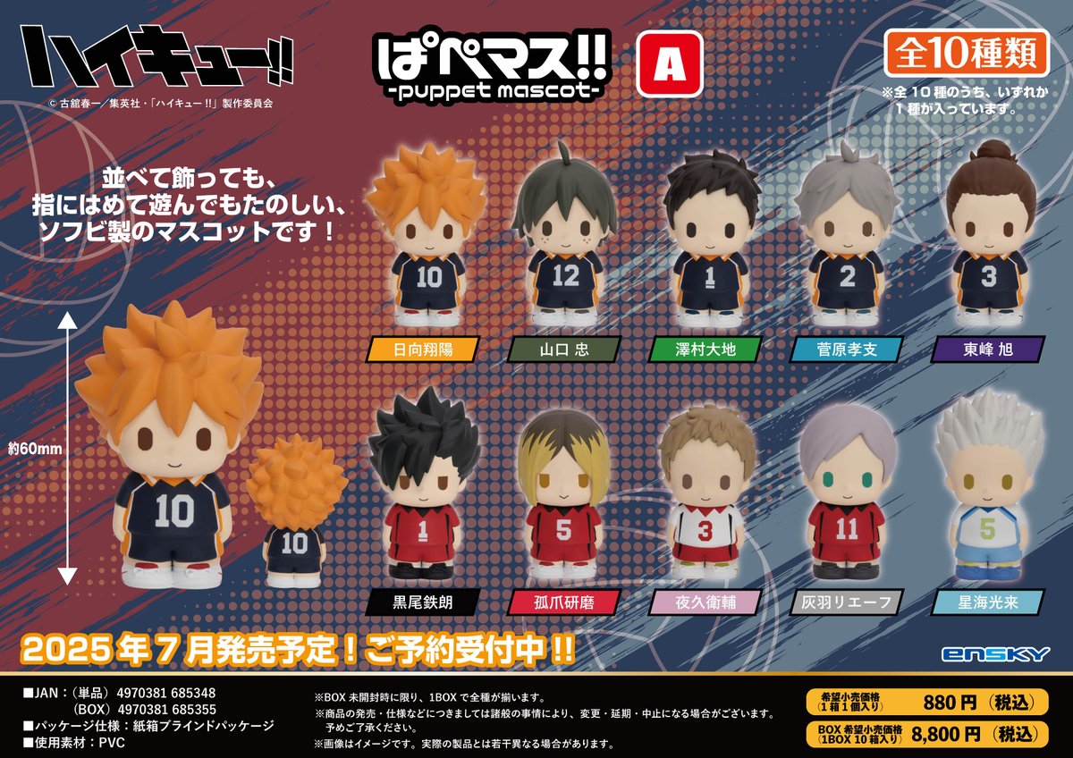 ハイキュー】 エンスカイ（@Ensky_Hobby）から、 並べて飾っても、指に