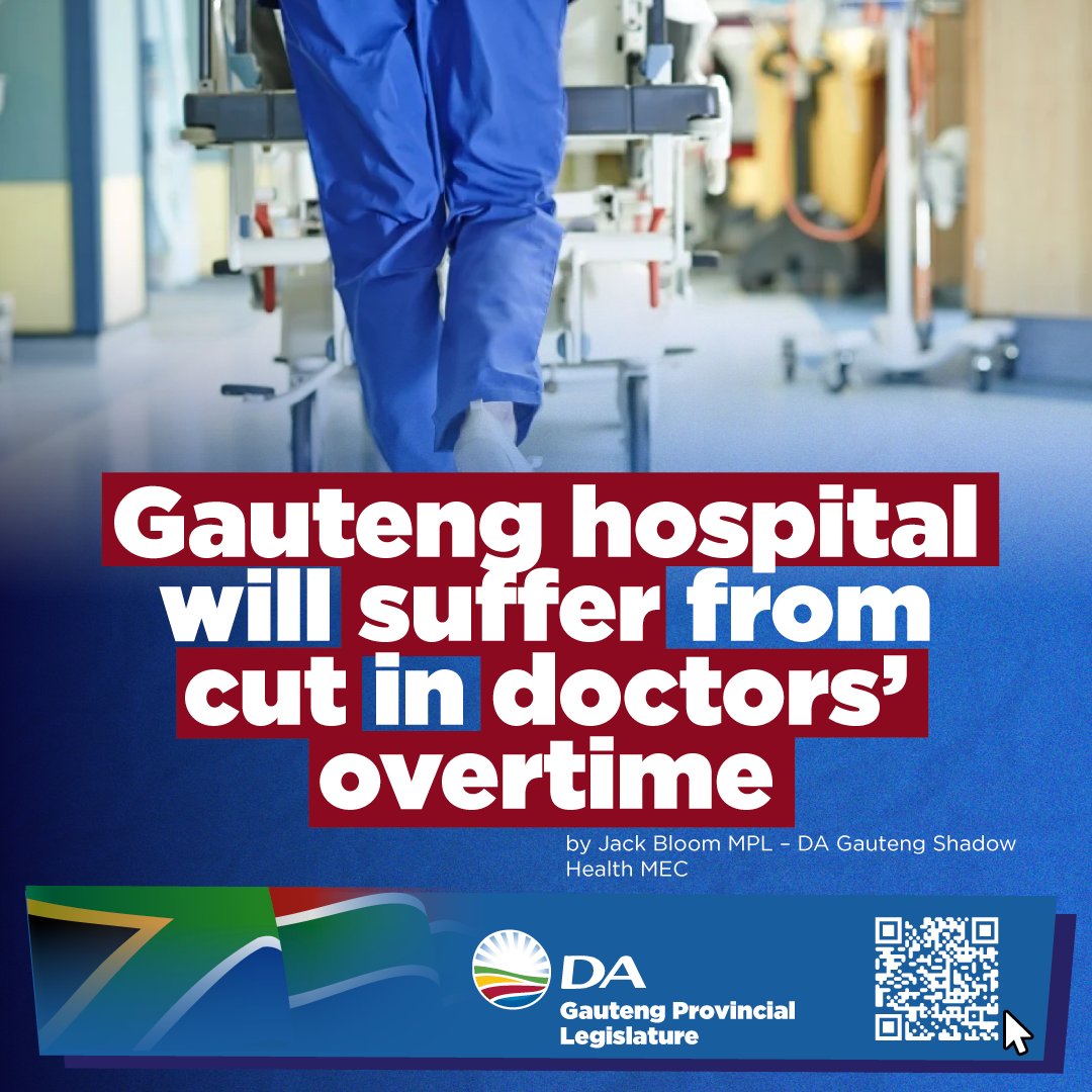 🩺 Gauteng Hospitals Face Crisis as Overtime Cuts Loom
💬 “Doctors' take-home pay could drop by a third. Lives will be put at risk. Junior doctors may go unsupervised after hours.” – Jack Bloom MPL
#DA_GPL #SaveOurDoctors #Health <a href="/JackBloomDA/">Jack Bloom</a>

Read more: open.substack.com/pub/dagpl/p/ga…