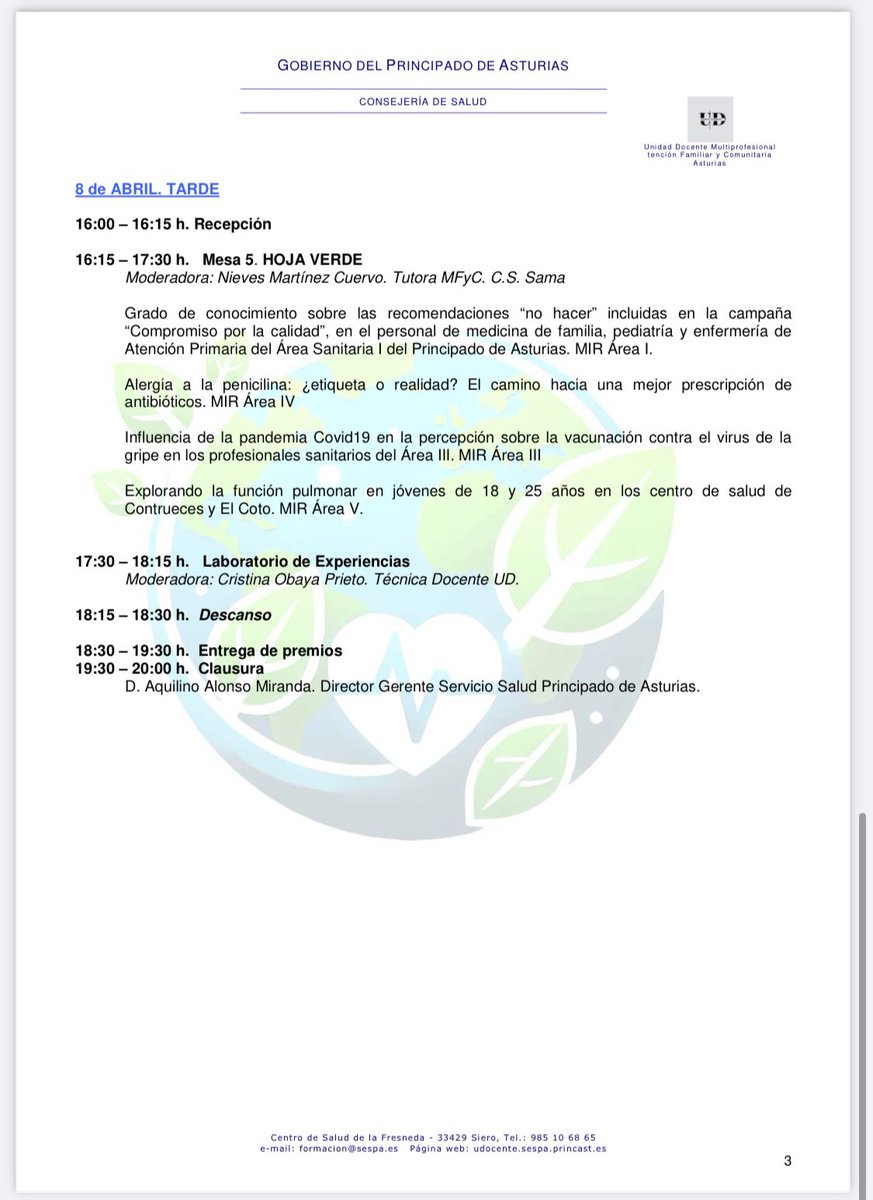 CS_ElCoto's tweet image. Hoy dan comienzo las XXXIII Jornadas de Atención Primaria del Principado de Asturias 🩺🧑🧑🧒🧒💉🍃
Os dejamos el programa y nos vemos esta tarde 🙌🏽
📍 Palacio de Congresos de Oviedo (Edificio Calatrava)
🗓️ 7-8 abril 2025