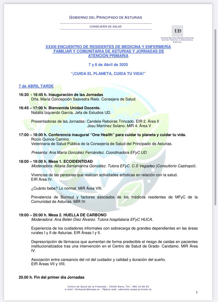 CS_ElCoto's tweet image. Hoy dan comienzo las XXXIII Jornadas de Atención Primaria del Principado de Asturias 🩺🧑🧑🧒🧒💉🍃
Os dejamos el programa y nos vemos esta tarde 🙌🏽
📍 Palacio de Congresos de Oviedo (Edificio Calatrava)
🗓️ 7-8 abril 2025