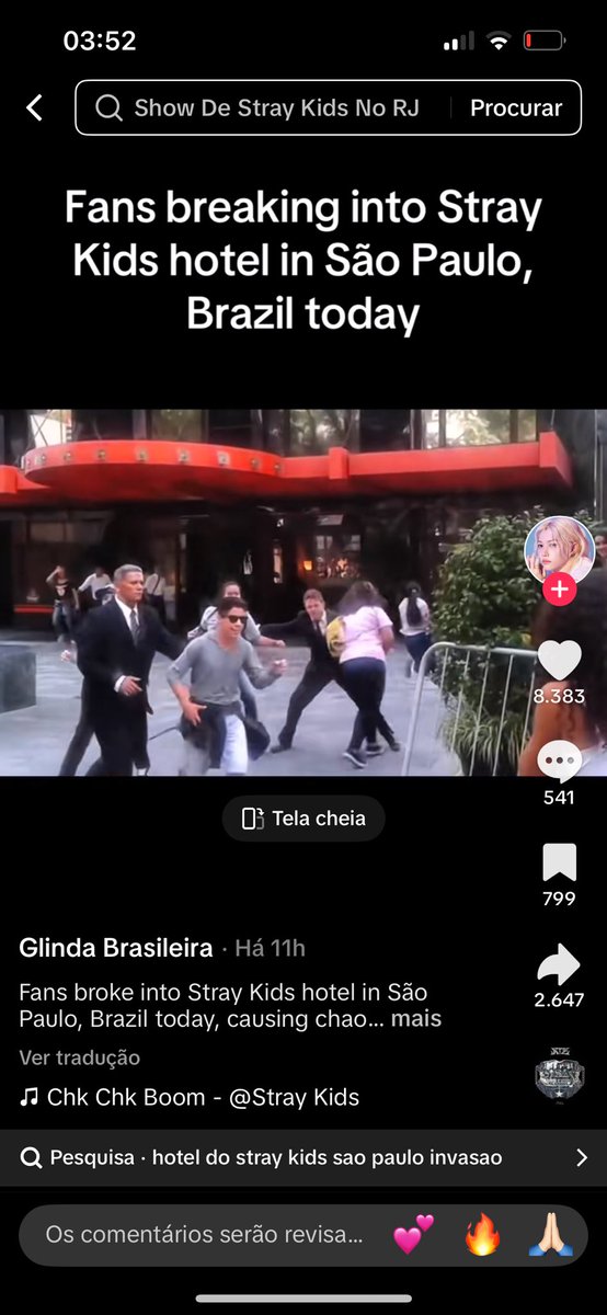 B-STAYS ATENÇÃO:

Me deparei com um vídeo no tiktok de uma menina dizendo que as fãs de São Paulo estavam invadindo o hotel do Stray Kids. Na hora percebi que era um vídeo velho, mas percebi que o conteúdo estava viralizando. + 
#dominATE_SAOPAULO 
#dominATE_BRASIL