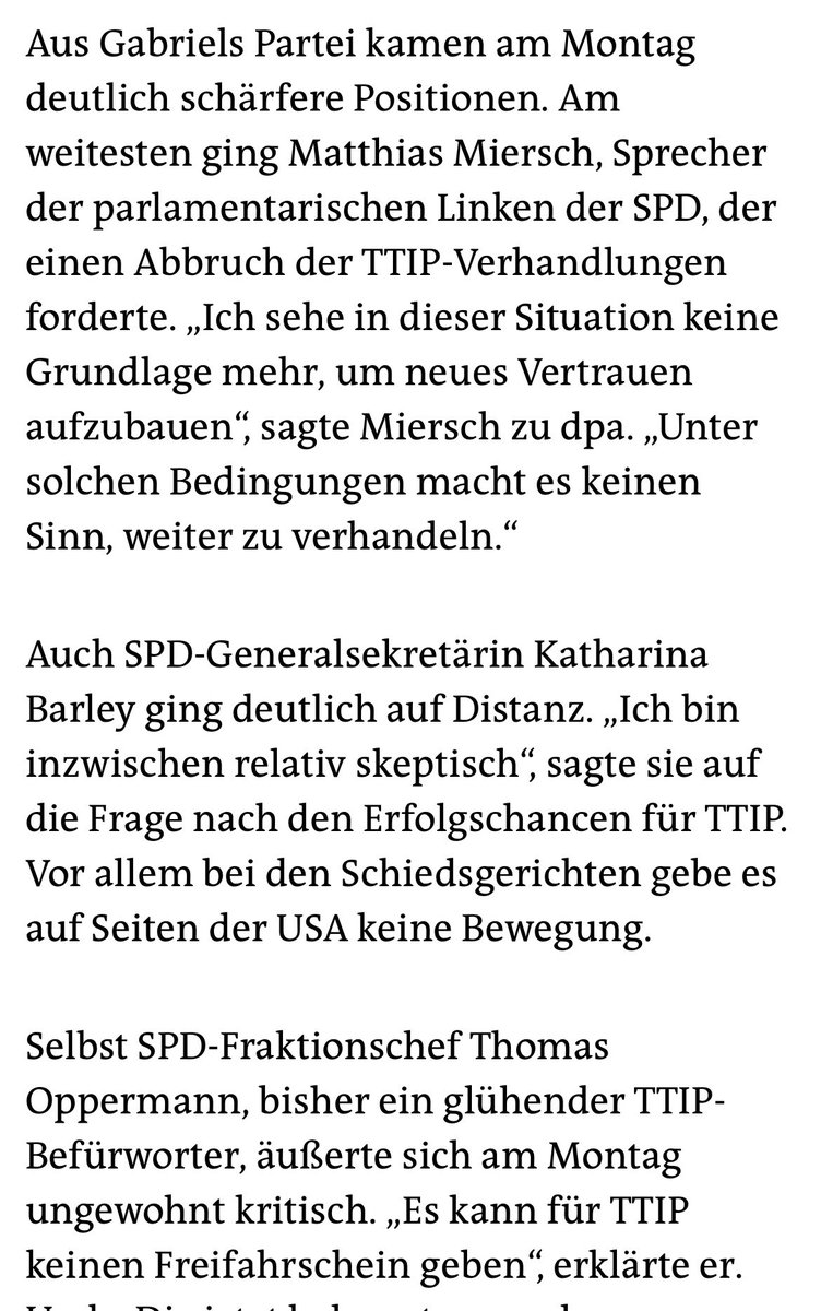 MichaelBroecker's tweet photo. Die schlichte Wahrheit ist leider auch: Das Aufbegehren der @spdde damals gegen TTIP war ein historischer Fehler und ökonomisch dämlich. Dieses Freihandelsabkommen hätte uns mehr Wohlstand gebracht jnd heutige Diskussionen erspart.  Quelle: @tazgezwitscher @MKreutzfeldt 2.5.2016 https://t.co/9ifoLfQDhq