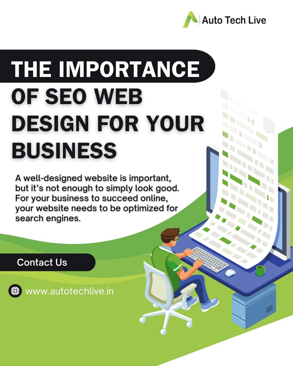 autotechlive's tweet image. 🚀 SEO Web Design is key to online success! A well-designed website isn't enough—optimize it for search engines to rank higher, attract traffic, and boost visibility. Let Auto Tech Live help you succeed! 🌐
#SEO #WebDesign #BusinessGrowth #AutoTechLive