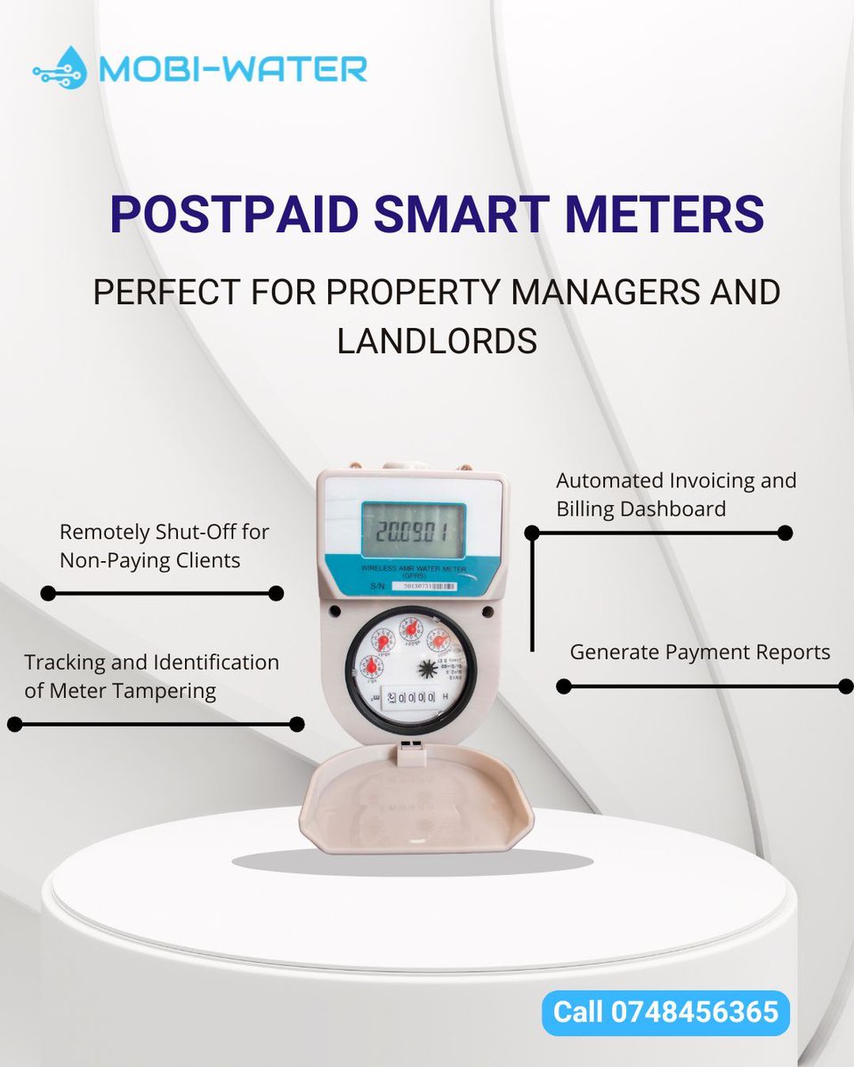 🏢 The struggle: Chasing tenants for water bills, dealing with disputes, and struggling with inaccurate readings. The hassle never ends.

💡 The solution: Mobi Water’s postpaid smart meters do the work for you—automatic readings, real-time tracking, and accurate billing. No more