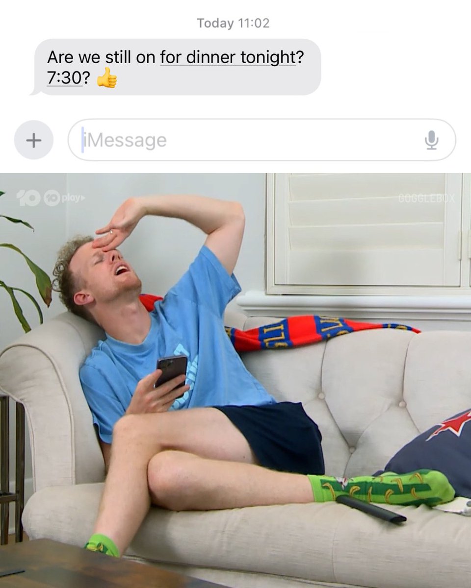 Don't forget to cancel your dinner plans! 🍽️

#GoggleboxAU | 7.30 Tonight on @channel10au and 10 Play