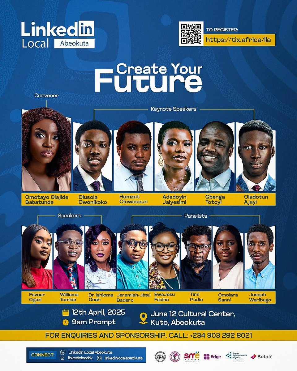 thetayobabs's tweet photo. PS: If you’re in Abeokuta, this is not an event to miss. I want to specially invite you to LLA. Only register at https://t.co/qCn4EZ7Pi3
PSS: If you’d love to support this vision financially or any other wise, kindly send me a DM🙏. Thank you!
#thelinkedinmaverick #linkedinlocal https://t.co/vsB6V4mC3W