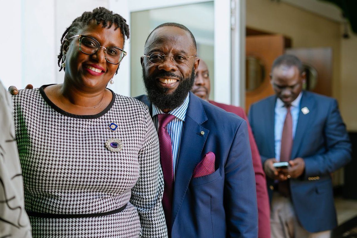 IPDG Edward with the President of the year RY 2024/25 HCP Joyce Sadori RC UK at RC Kampala last week Thursday.Eight new  members were inducted amongst them was my long time friend and buddy a prominent Lawyer in Uganda Rtn Andrew Kasirye