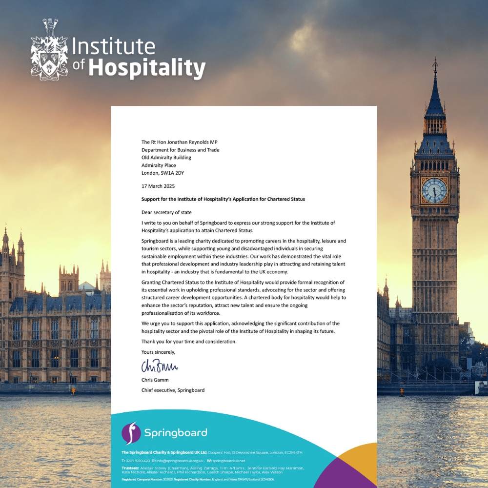 Institute of Hospitality (@ioh_online) on Twitter photo Thank you to <a href="/Springboard_UK/">Springboard</a> for supporting our application for Chartered Status by sending a letter to the UK government's Secretary of State for Business and Trade.
We are incredibly grateful for your support.
#CharteredStatus #HospitalityFamily #SupportForChange #IoH Thank you to <a href="/Springboard_UK/">Springboard</a> for supporting our application for Chartered Status by sending a letter to the UK government's Secretary of State for Business and Trade.
We are incredibly grateful for your support.
#CharteredStatus #HospitalityFamily #SupportForChange #IoH