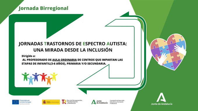 JORNADAS TRASTORNOS DE ESPECTRO AUTISTA: UNA MIRADA DESDE LA INCLUSIÓN 259900OE011

INSCRIPCIÓN: hasta el  11/04/2025

MÁS INFORMACIÓN: juntadeandalucia.es/educacion/secr…