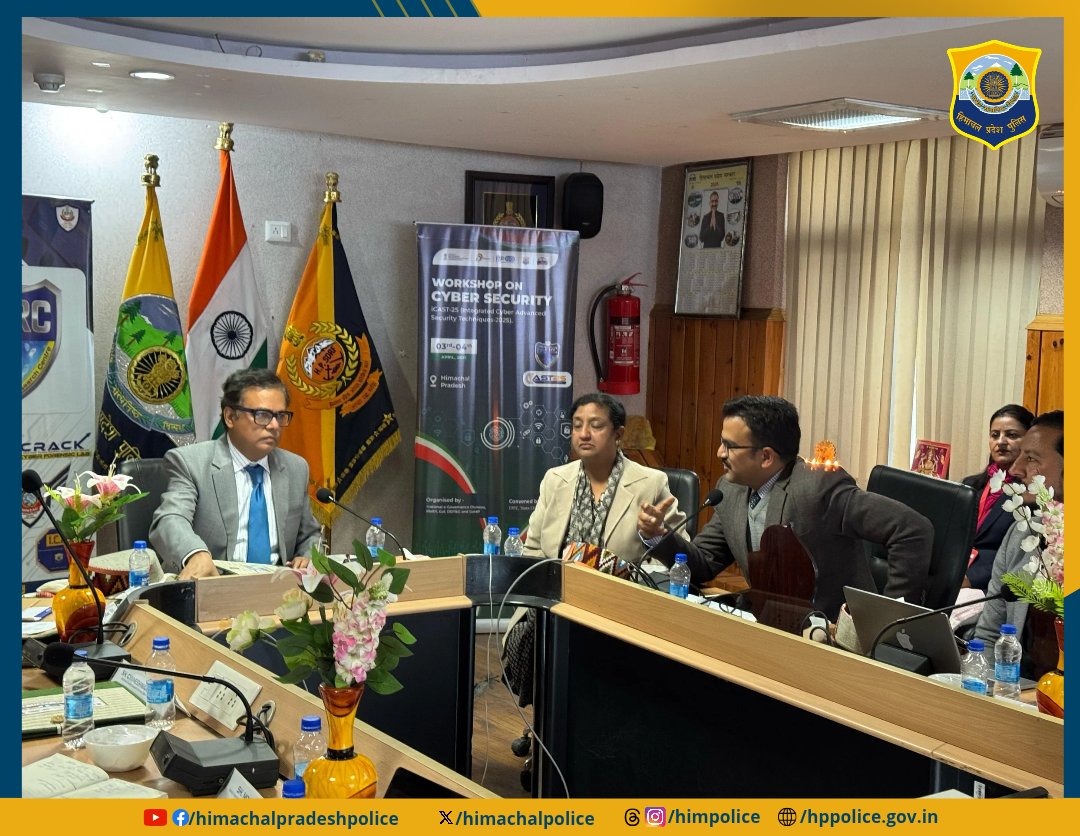 DDT&G Himachal Pradesh (@dithimachal) on Twitter photo Successful completion of #CyberSecurity iCAST-25 Workshop in Himachal Pradesh.
Organized by <a href="/NeGD_GoI/">National e-Governance Division</a>, <a href="/GoI_MeitY/">Ministry of Electronics & IT</a> & <a href="/DiThimachal/">DDT&G Himachal Pradesh</a> convened by CID, HP Police.
Key takeaways
тЬЕ 150+ officers trained
тЬЕ AI, OSINT, memory forensics
тЬЕ Inter-dept synergy
#DigitalHP #CyberSafeIndia Successful completion of #CyberSecurity iCAST-25 Workshop in Himachal Pradesh.
Organized by <a href="/NeGD_GoI/">National e-Governance Division</a>, <a href="/GoI_MeitY/">Ministry of Electronics & IT</a> & <a href="/DiThimachal/">DDT&G Himachal Pradesh</a> convened by CID, HP Police.
Key takeaways
тЬЕ 150+ officers trained
тЬЕ AI, OSINT, memory forensics
тЬЕ Inter-dept synergy
#DigitalHP #CyberSafeIndia