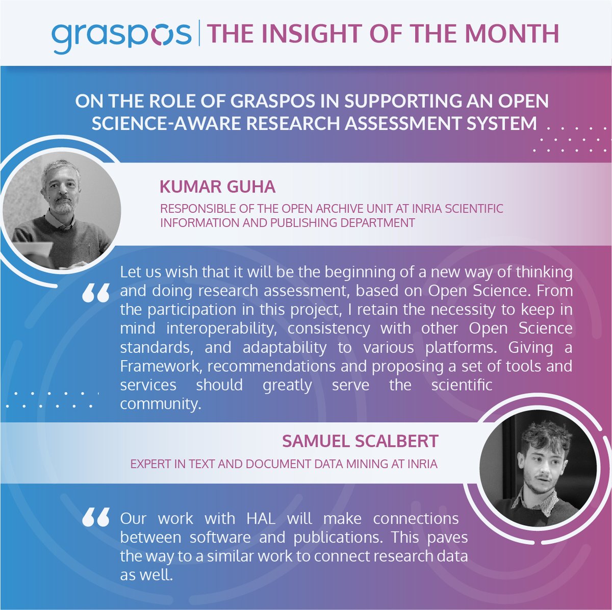 GraspOS_project's tweet image. 🎙️Episode 11 of #GraspOSChats is out!
Kumar Guha &amp;amp; Samuel Scalbert @Inria talk about their work in #GraspOS including the #ComupterScience pilot, the #OpenScience Assessment Framework, the catalogue of tools and services
➡️graspos.eu/graspos-chats-…
➡️graspos.eu/graspos-chats