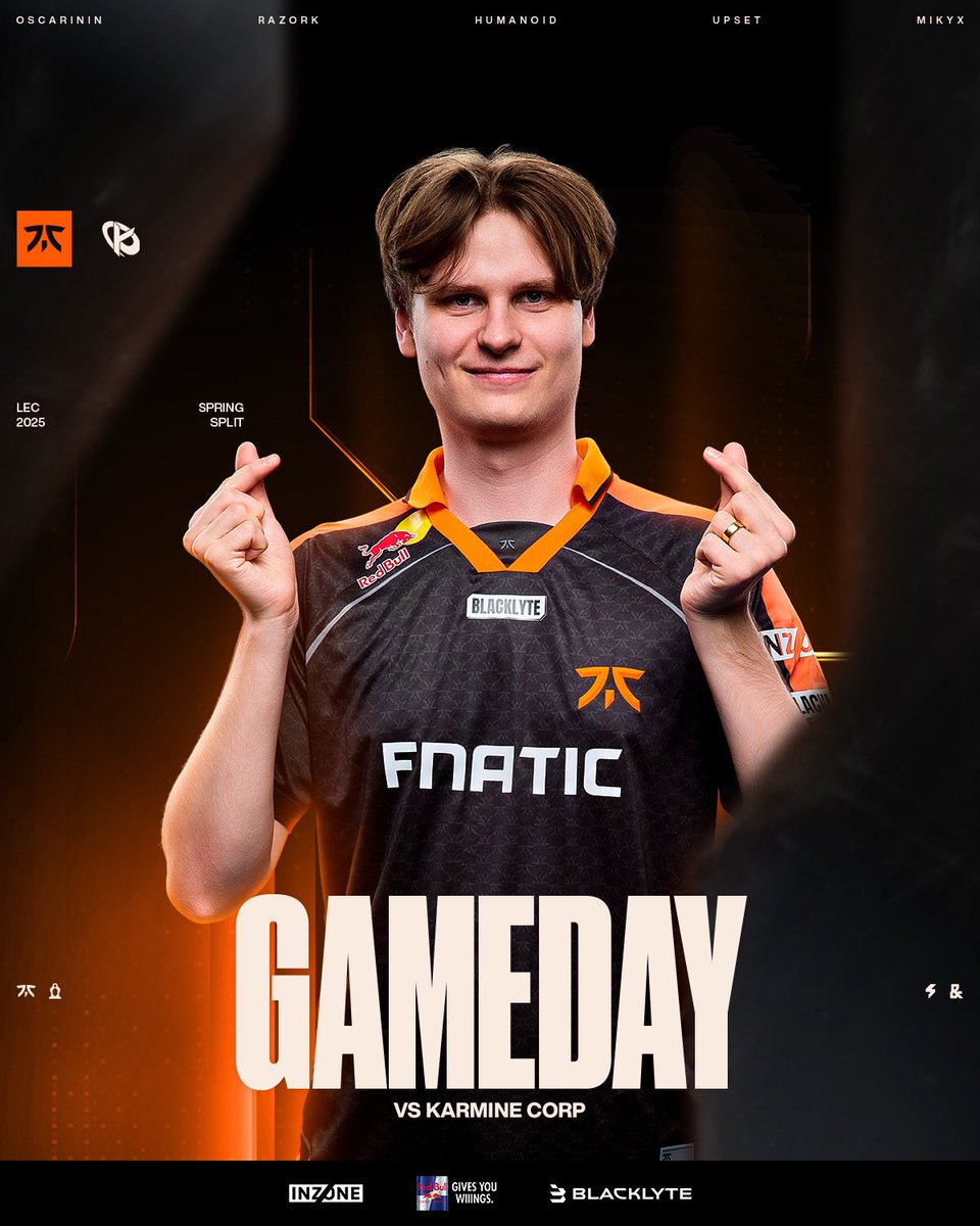 edwardhalluk's tweet image. Graphics for this weekends LEC game 
@FNATIC vs @KarmineCorp