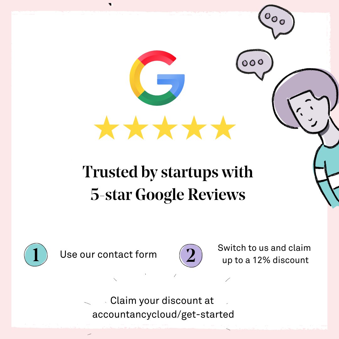 Trusted by startups, backed by results. 🌟

Ready to switch? Claim up to 12% off your first year.

1️⃣ Use our contact form.
2️⃣ Switch and start saving.

Let’s make 2025 your growth year.

Claim your discount today. Don’t lose out. 

accountancycloud.com/get-started