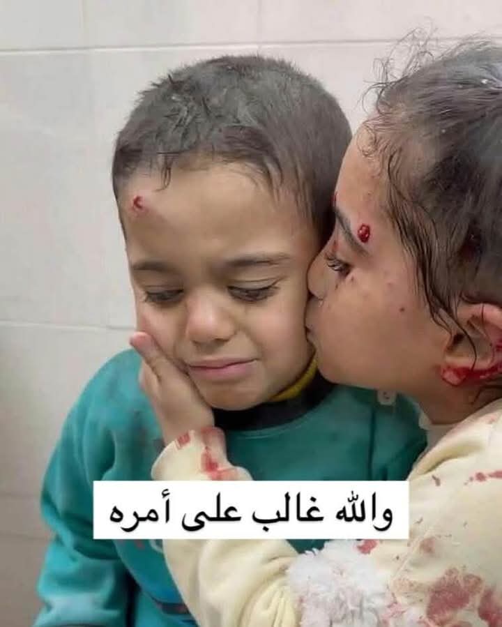 عندما تُقبل الجراح بعضها، ويواسى الألم بعضَده ، ويكفلُ اليتيم اليتيم ، ويدفئ الثلج البرد... هذه #غزة.. والله غالب على أمره #فلسطين